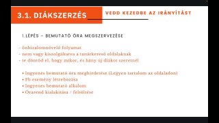 1. Diákszerző folyamat előkészítése